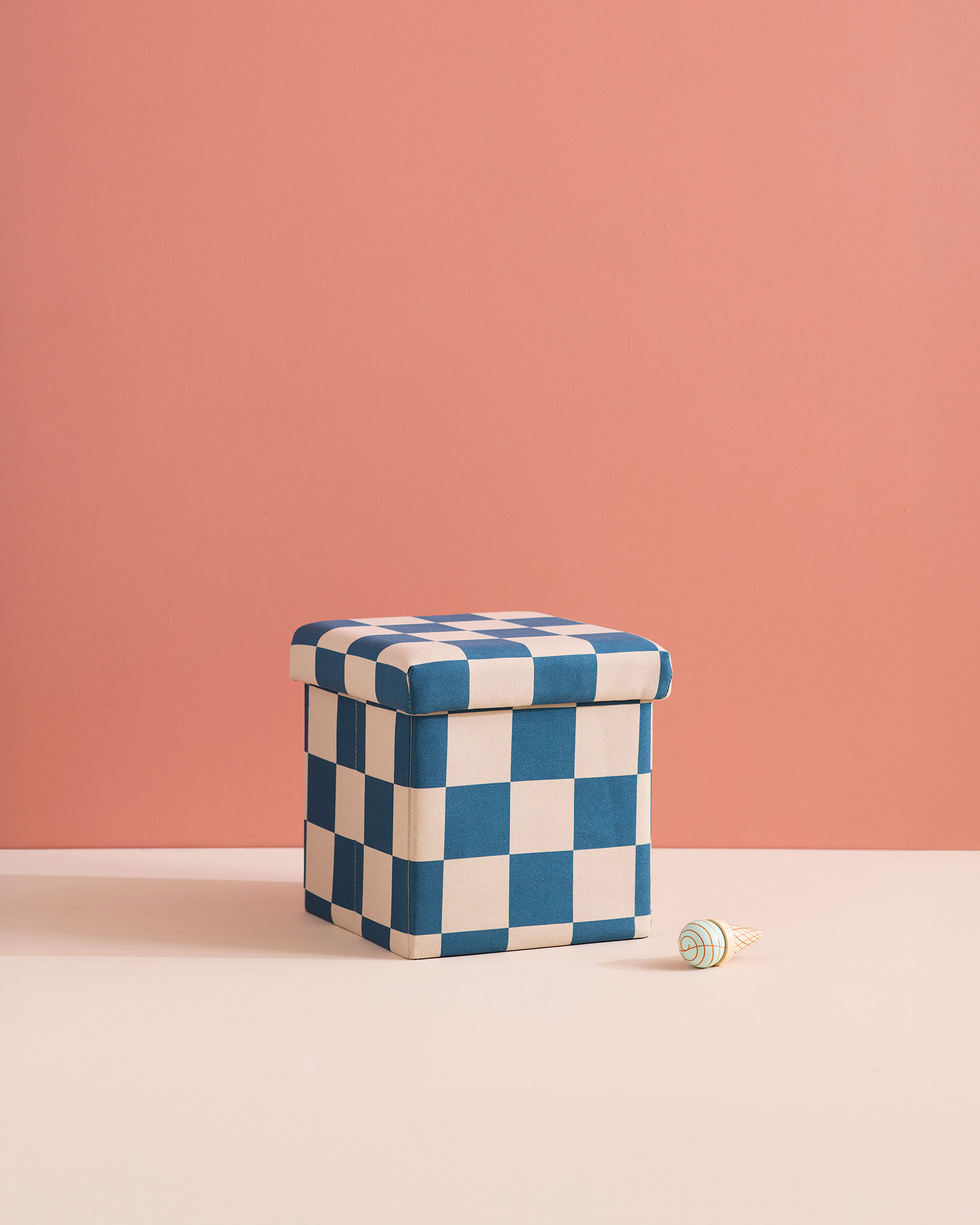 Sittpuff med förvaring ruta blågrön 30 cm |  | Bra Leksaker